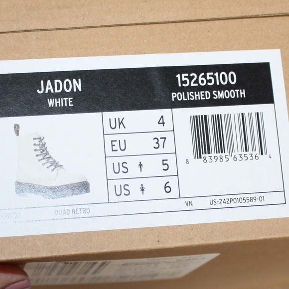 Dr. Martens, Jadon white Polished smooth platform leather boots - Picture 10 of 12